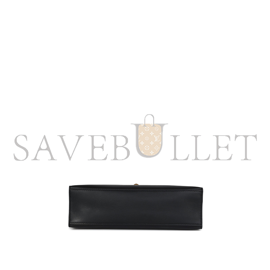 H**mes master kelly pochette black swift gold hardware (22*14*7cm)